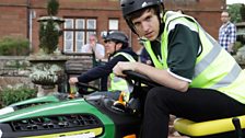 Lawnmower Racing time, and Greg means business! On your marks...