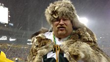 Cheeseheads: A fan at Lambeau Field