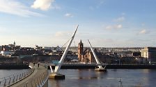 The Peace Bridge across The River Foyle