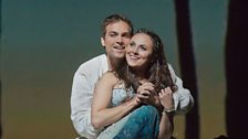 Alek Shrader as Ferdinand and Isabel Leonard as Miranda