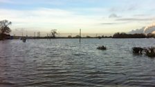 Water from the River Trent across the A57