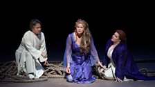 Kwangchul Youn as Narbal, Susan Graham as Dido and Karen Cargill as Anna in Berlioz's "Les Troyens."