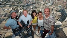 The Getaways crew on The Sky Deck ledge