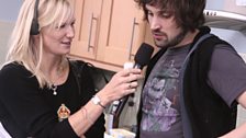 Serge and Jo catch up in the kitchen