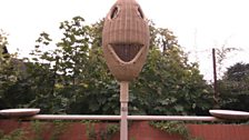 The very odd wicker man bird feeder