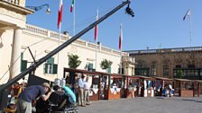 Behind the scenes - Filming with a crane in St George’s Square, Valetta