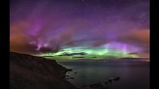 Long exposure of aurora in Northern Ireland