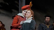 Elza van den Heever as Elisabetta and Joyce DiDonato as the title character in Donizetti's "Maria Stuarda."