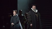 Joyce DiDonato as the title character and Joshua Hopkins as Cecil in Donizetti's "Maria Stuarda."