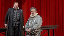 Matthew Rose as Talbot and Matthew Polenzani as Leicester in Donizetti's "Maria Stuarda."