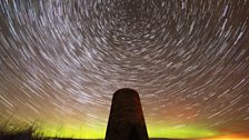 Star trails and aurora over Castlehill