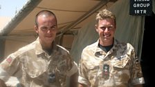 Corporal John Williamson and Lieutenant Alan Kaubak of the Viking Group 1 Royal Tank Regiment