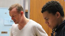 Hugo Speer as DCI Stone and Darious Anderson playing Theo in episode 2 of the series