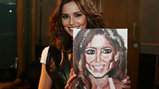 Cheryl with her Twart. Presented to her during her Live Lounge performance on the 23rd March.