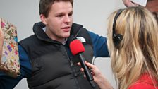 Jake Humphrey loves his pressie from Fearne