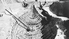 The ship under excavation in the 1930s