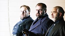 Henry Waddington as Lieutenant Ratcliffe, Darren Jeffrey as Mr. Flint and Jonathan Summers as Mr. Redburn