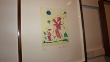 One of Sir Quentin Blake's works on display in Diss