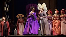 Karine Deshayes as Isolier, Pretty Yende as Countess Adèle, and Susanne Resmark as Ragonde in Rossini's "Le Comte Ory."