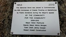 Flood memorial plaque