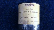 An original tin of coffee from 1953, a gift from the Emperor of Ethiopia