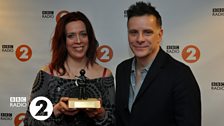 Musician of the Year winner Kathryn Tickell with Ricky Ross who presented the award