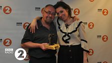 Lifetime Achievement Award winner Aly Bain with Martha Wainwright who presented the award