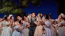 Matthew Polenzani (centre) as Nemorino in Donizetti’s “L’Elisir d’Amore.”