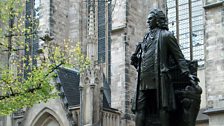 Bach's statue in Leipzig