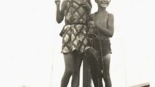 Sylvia with her younger brother Warren in Winthrop, August 1940.