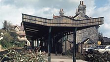 Disused Swanage station canopy 1973