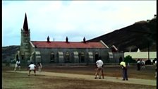 Cricket game on Ascension Island