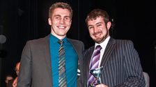 2012 winner Ross Knight presents the trophy to Josiah Walters