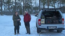 Tom Arnbom from WWF Sweden with Pierre Ahlgren, a ranger for the County Board of Vastmanland