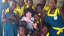 Jane with pupils from Queensland school in the Agbogloshie slum in Accra, Ghana