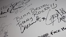 Autographs on the walls of BIMM