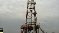 A drilling rig in Hell's Gate National Park