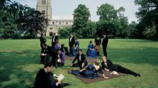 The Tallis Scholars outside Salle Church in Norfolk in the 1990's