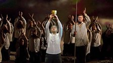 Jonas Kaufmann (centre) as the title character of Wagner's "Parsifal."