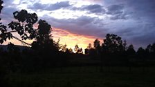 The sun setting in Kericho