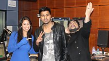 Music producer Panjabi By Nature in the studio with Bobby and Anushka