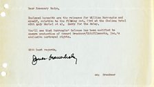 William Burroughs Release Letter for Filming Arena: The Chelsea Hotel