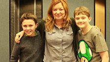 Writer Fiona Evans with actors Daniel Kerr and Ellis Hollins