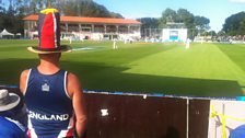 The view from the boundary edge in Dunedin