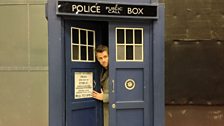 Doctor Who studios: Richard Bacon in the TARDIS