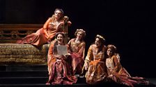 Caitlin Lynch, Dísella Lárusdóttir, Patricia Risley and Renée Tatum with Eva-Maria Westbroek in "Francesca da Rimini."