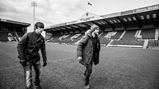 Jake Bugg and Zane Lowe at Meadow Lane stadium