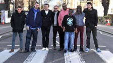 DJs and artists on the iconic Abbey Road pelican crossing