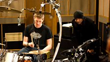 A delegate tries out custom drumkit The Gangascope