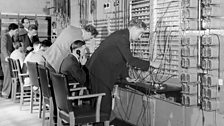 Engineers in the control room of 91ȱ Broadcasting Centre, Wembley